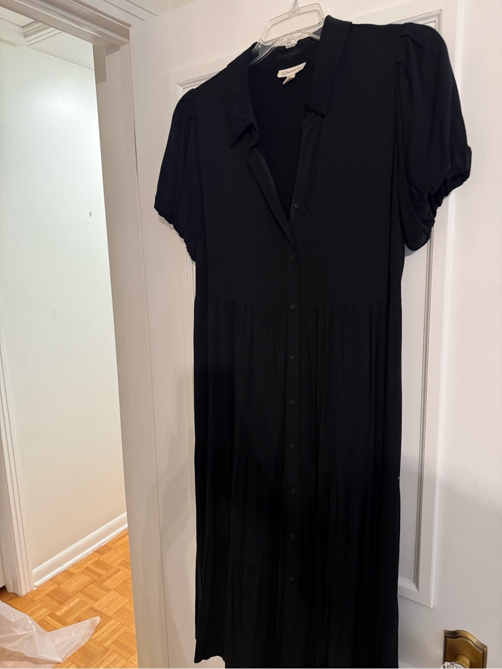 Seven7 Black Puff Sleeve Short Sleeve Top